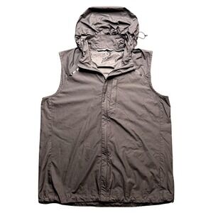 QOR L Running Vest Gray Windbreaker Shell Nylon Tech Performance Gorpcore